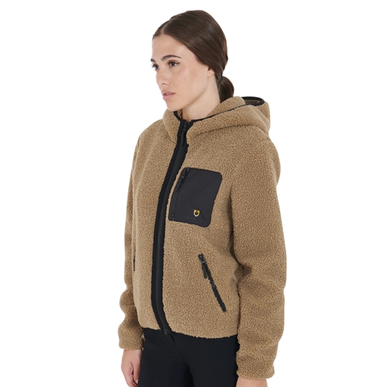 Equestro Teddy dam fleece med huva