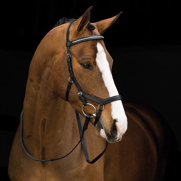 Horseware Rambo Micklem tävling Diamant engelskt läderträns utan tyglar